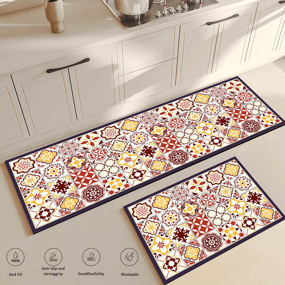 Flower Long Large Kitchen Mat  - Maranta Prayer Plant 评论和价格