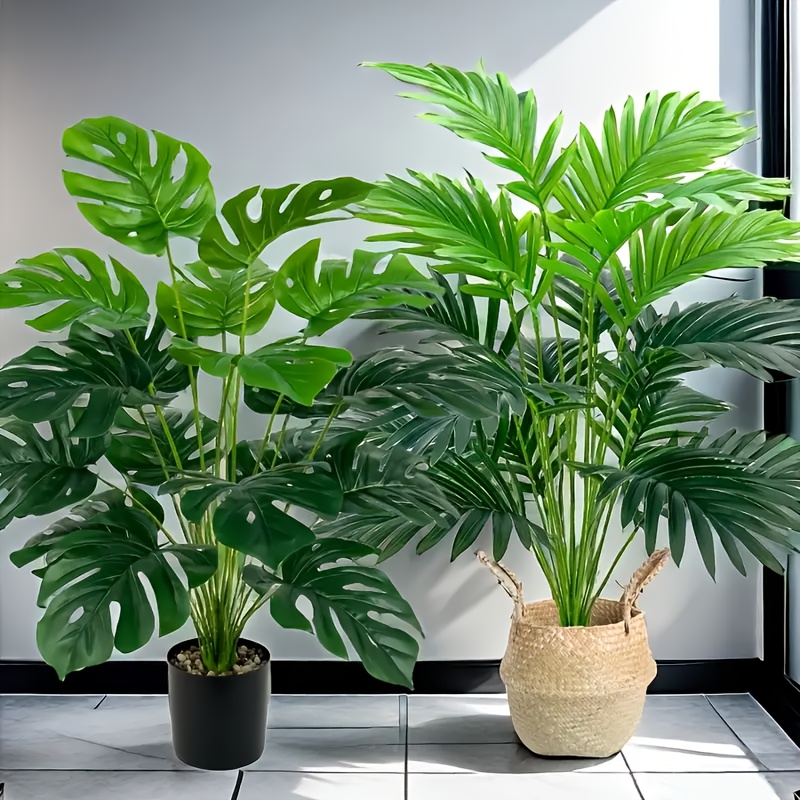 2pcs Green 24Leaves Artificial - Monstera Adansonii 评论和价格