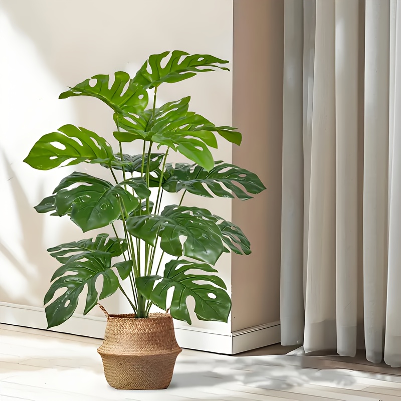 2pcs Green 24Leaves Artificial - Monstera Adansonii 评论和价格