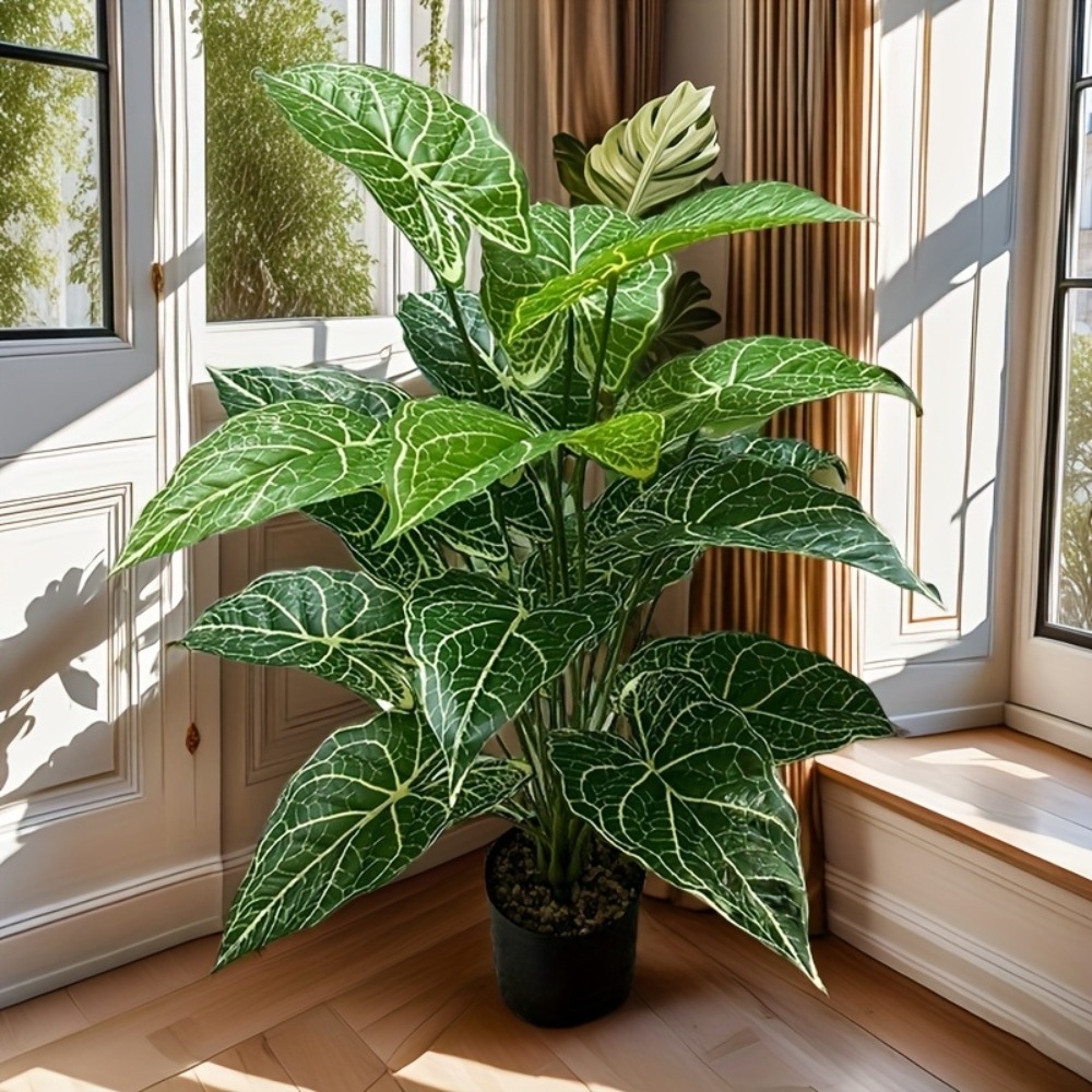 1PC 24 Leaves Artificial Green - Monstera Adansonii 评论和价格