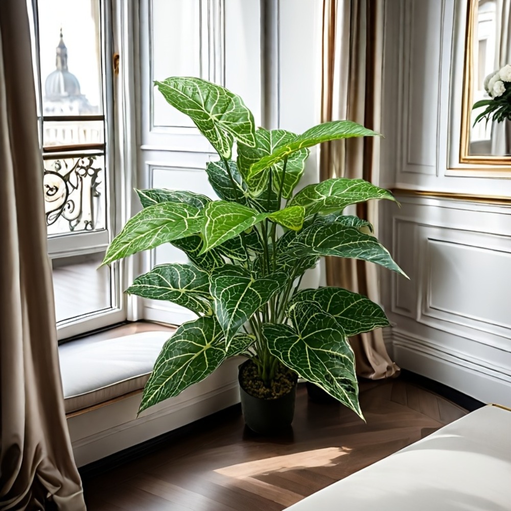 1PC 24 Leaves Artificial Green - Monstera Adansonii 评论和价格